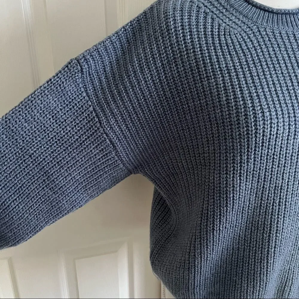 NEW BDG Urban Outfitters Fisherman Knit Sweater Blue Large